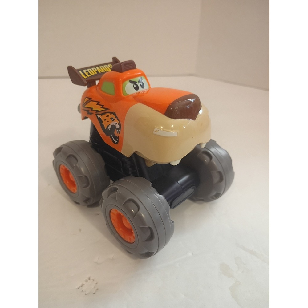 Chomp Squad Leopards Monster Truck Toy Orange Leopard Chomping Action Vehicle